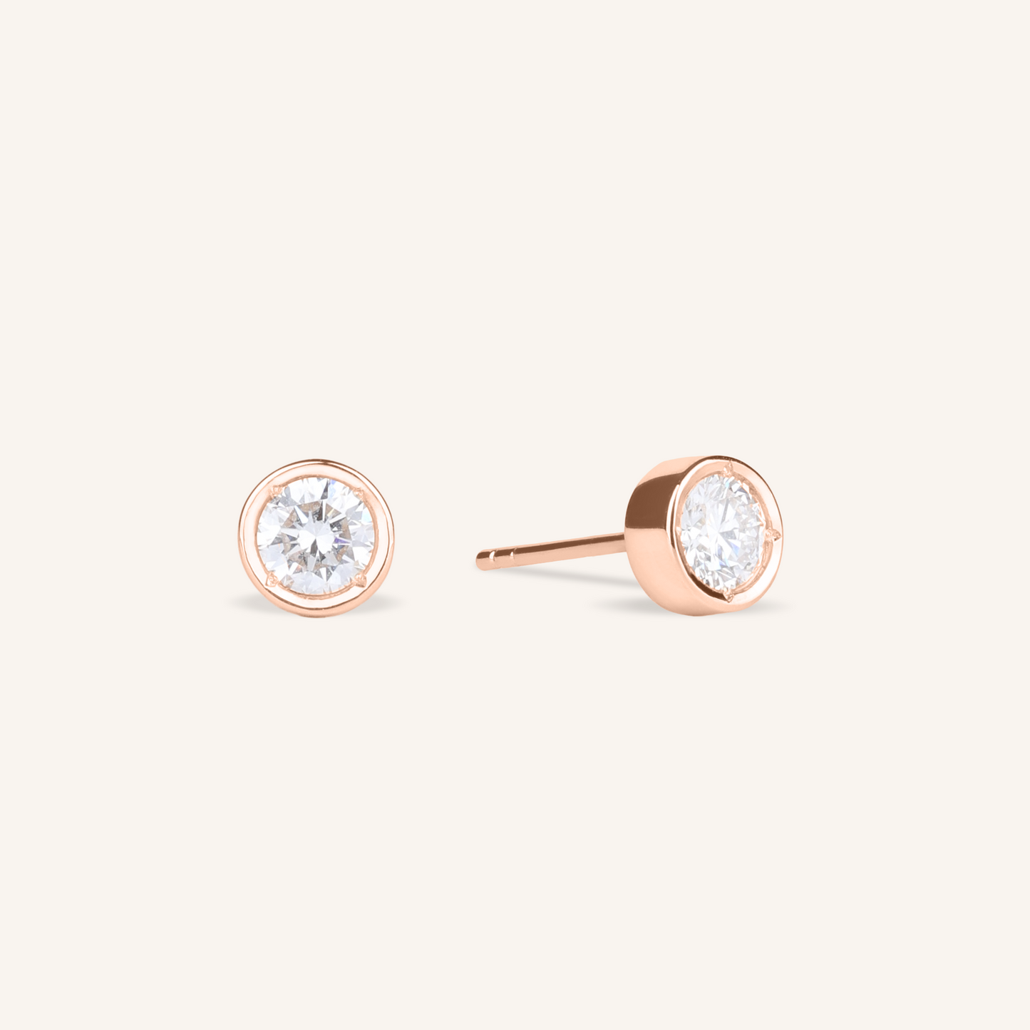 0.3ct Lab Grown Diamond Bezel Stud Earrings