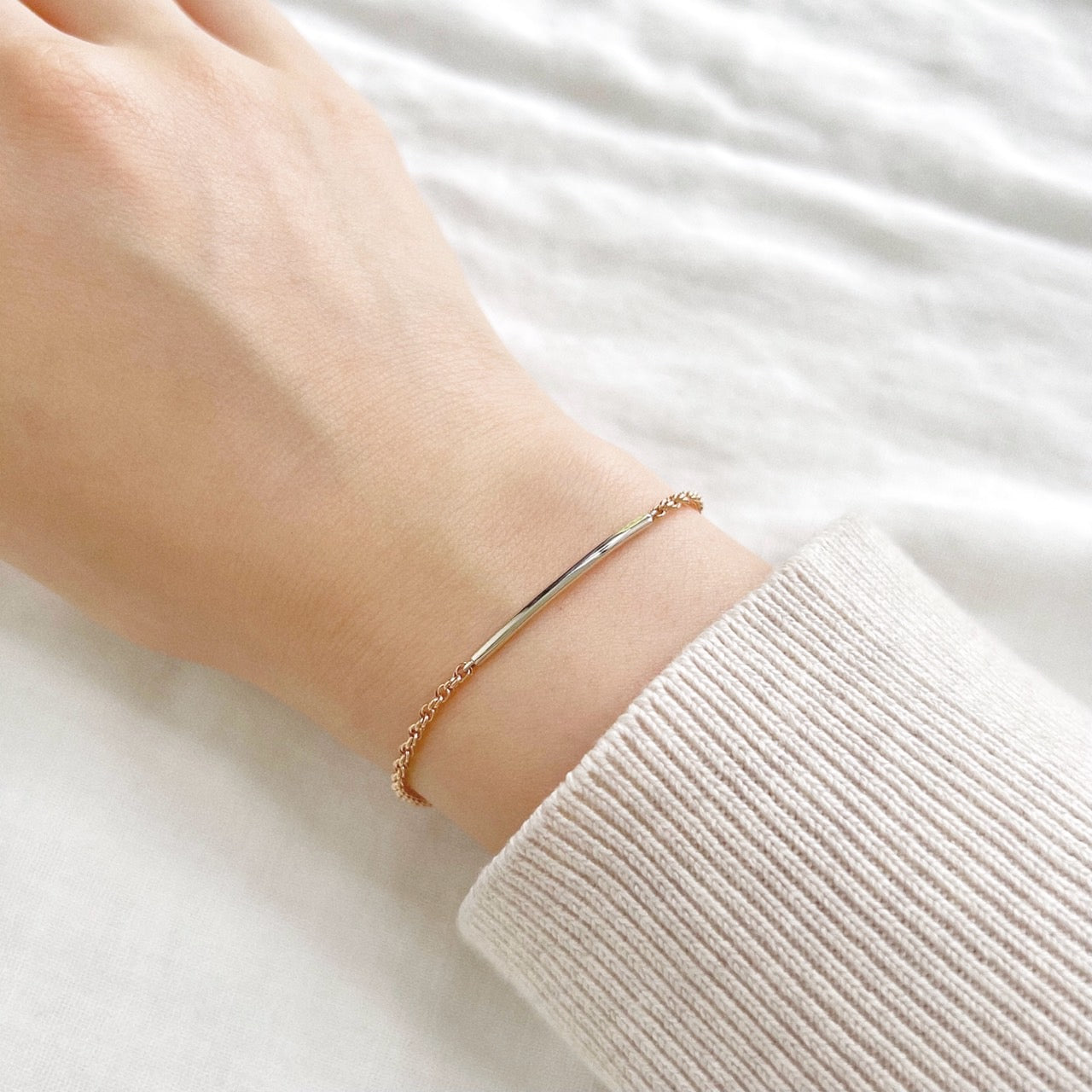 Two Tone Double Link Bracelet