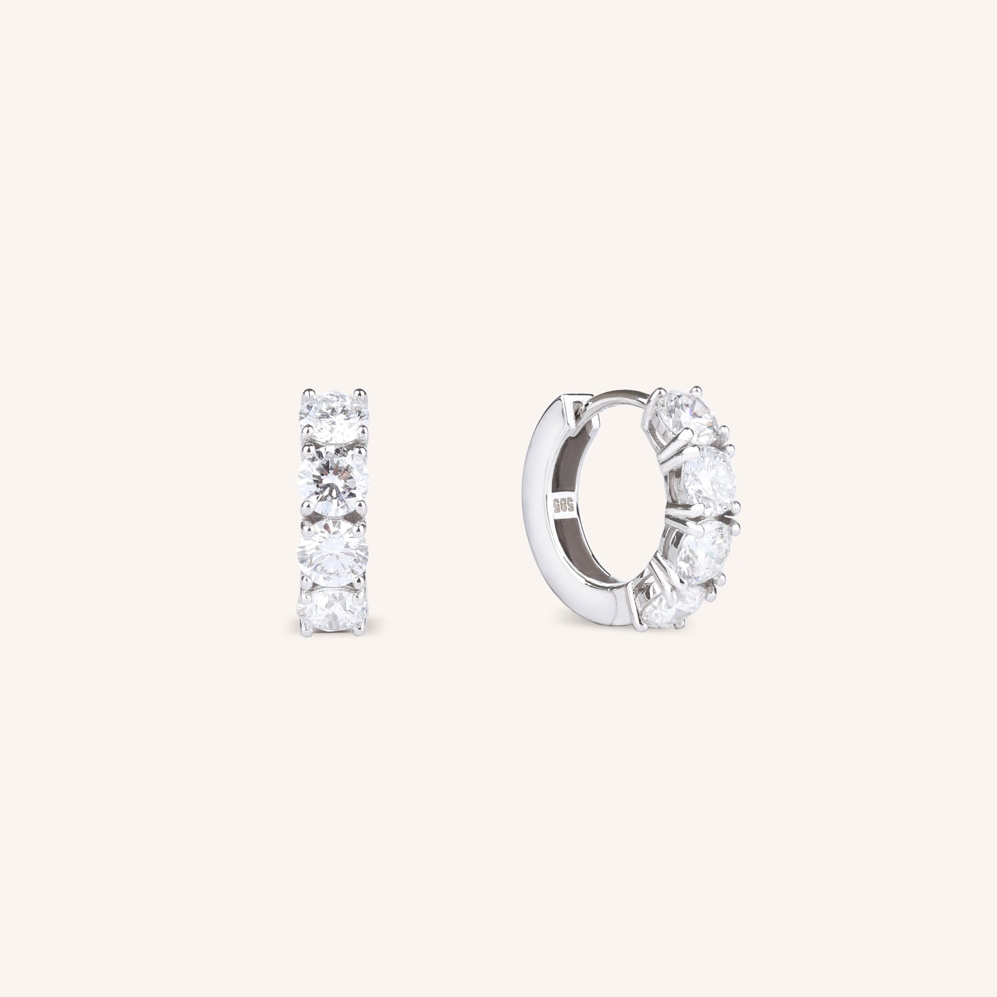 1.6 CTW Lab Grown Diamond Hoop Earrings