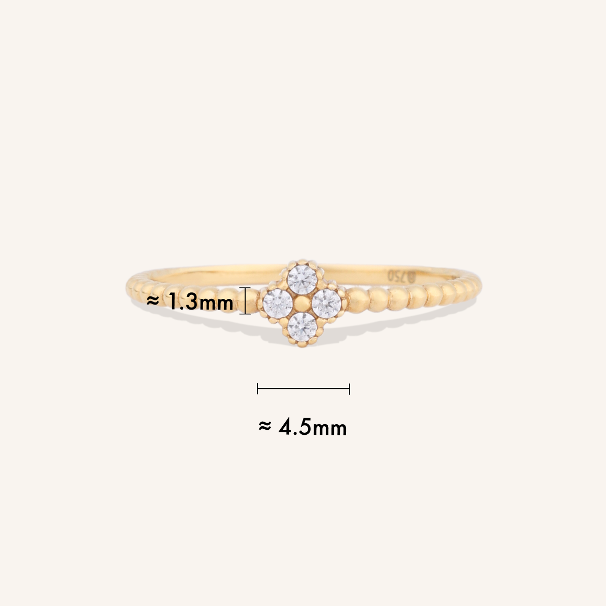 Beaded Clover Ring