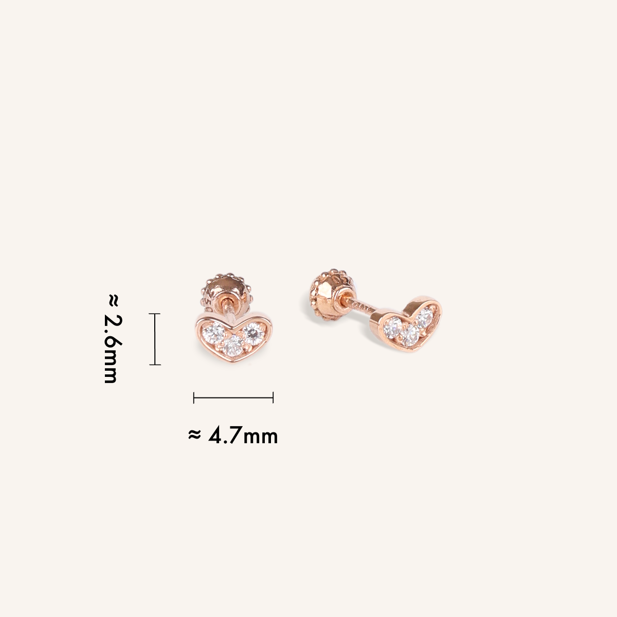 Tiny Heart Stud Earrings