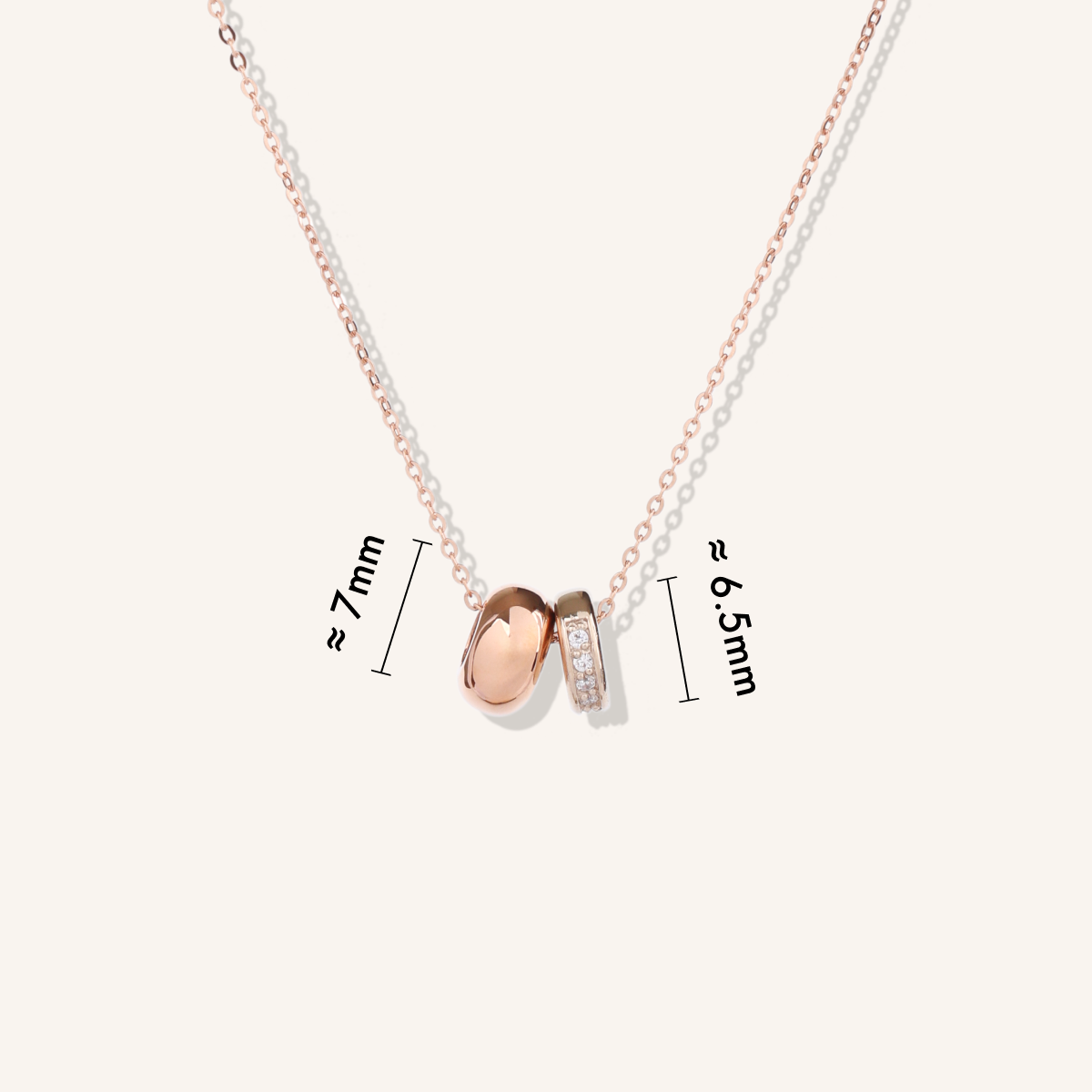 Two-Tone Duo Ring Necklace