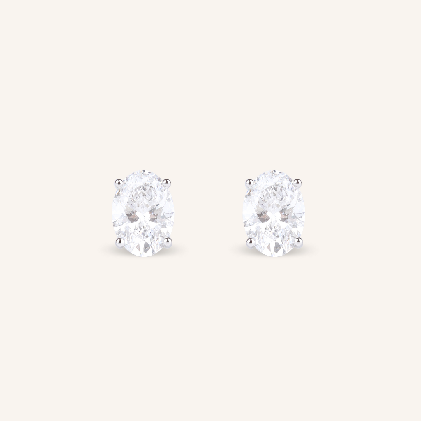 1ct Oval Cut Lab Grown Diamond Stud Earrings