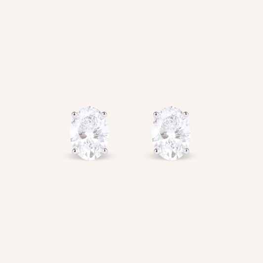 1ct Oval Cut Lab Grown Diamond Stud Earrings