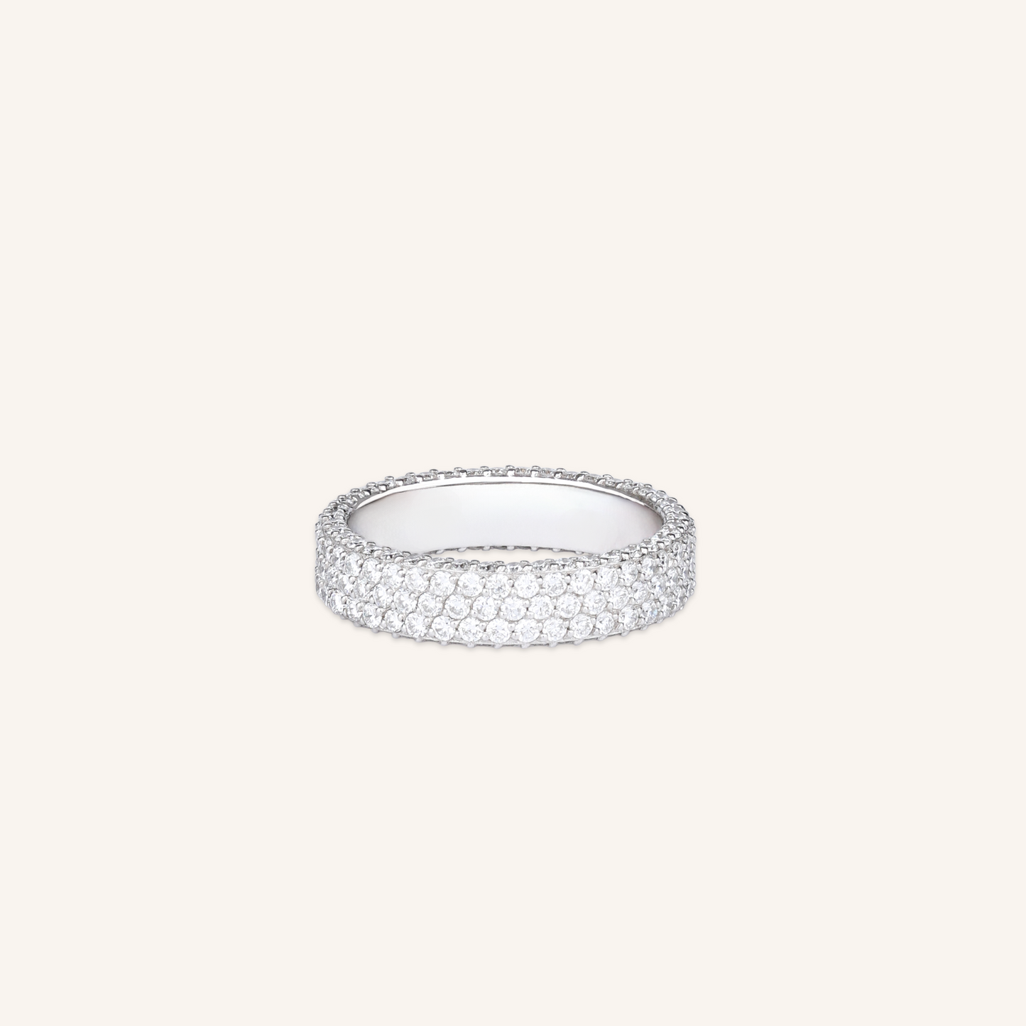 Pavé Diamond Ring, 3 Row