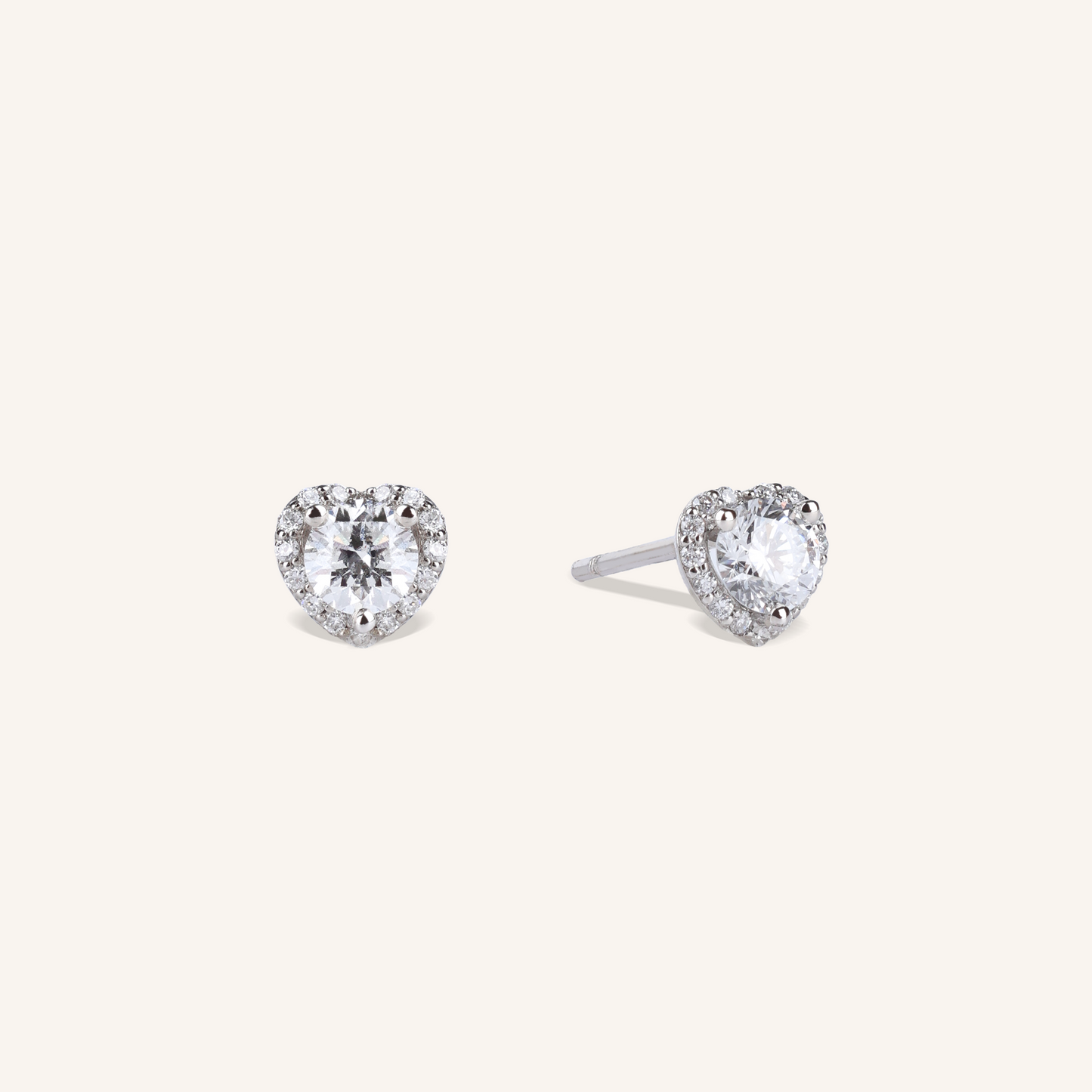 Heart Halo Stud Earrrings