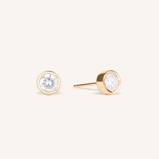 0.3ct Lab Grown Diamond Bezel Stud Earrings