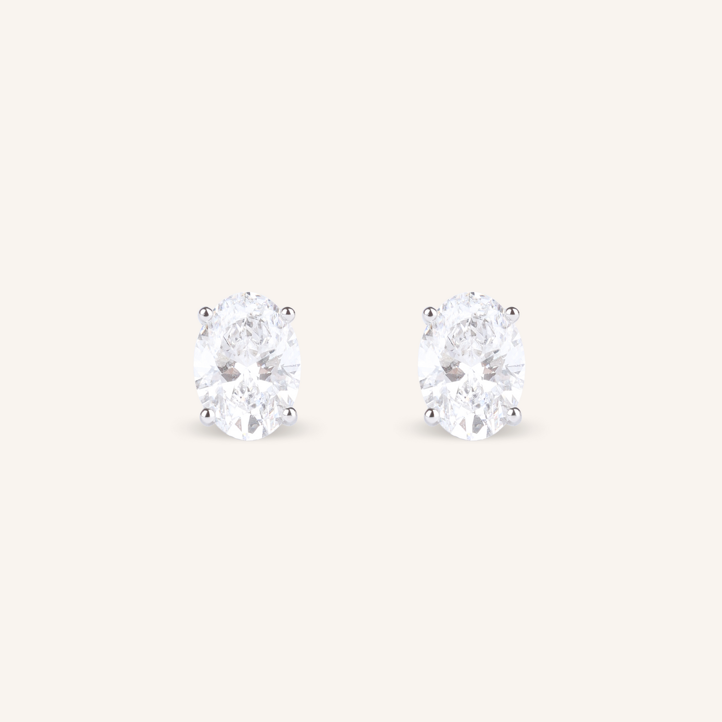 1ct Oval Cut Lab Grown Diamond Stud Earrings