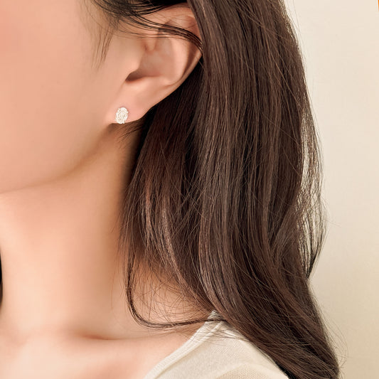 1ct Oval Cut Lab Grown Diamond Stud Earrings