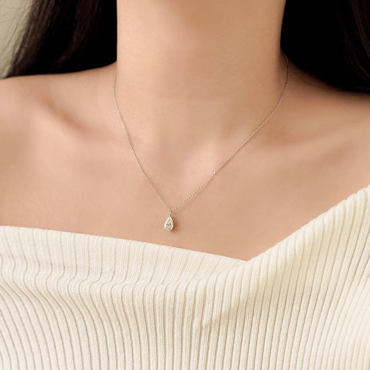 Pear Cut Lab Grown Diamond Solitaire Necklace