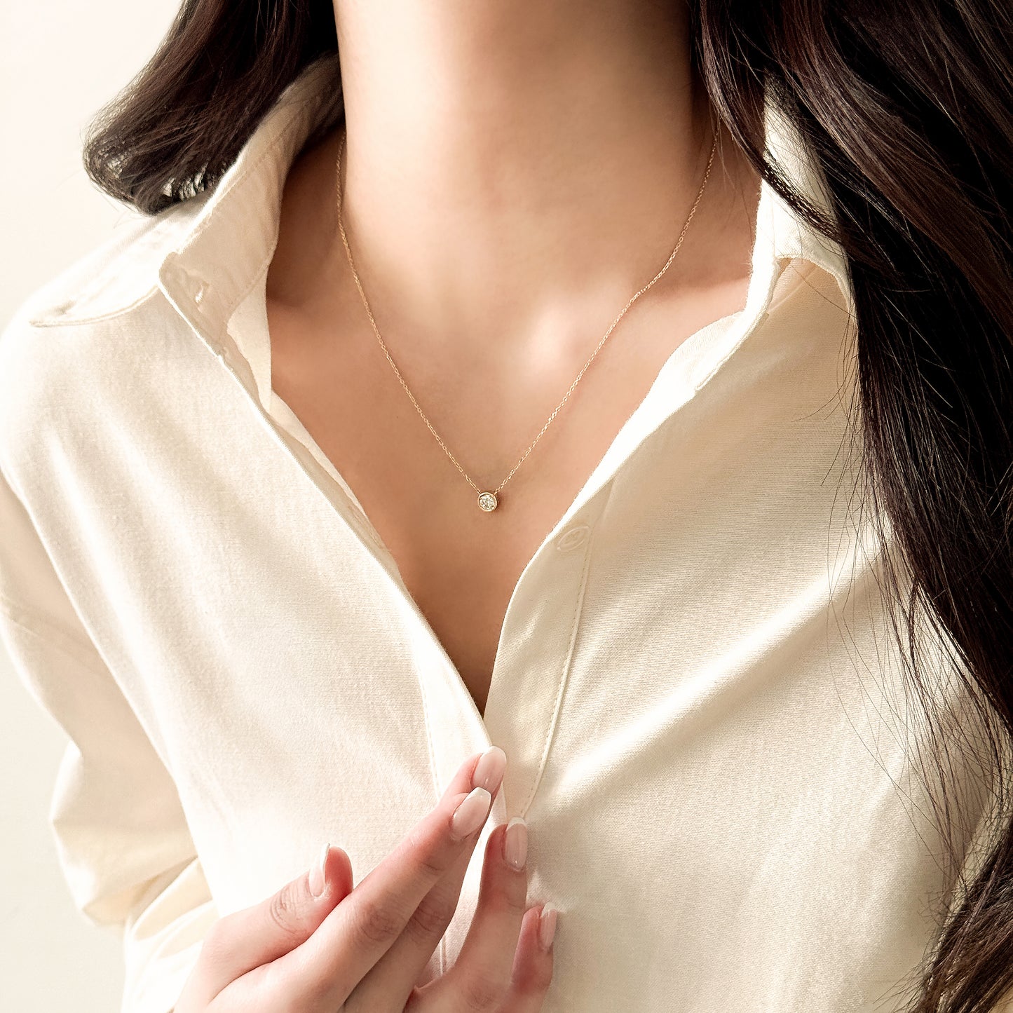 0.3ct Lab Grown Diamond Bezel Necklace