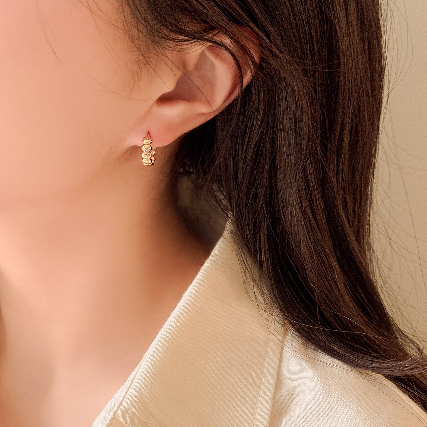 Pebble Hoop Earrings