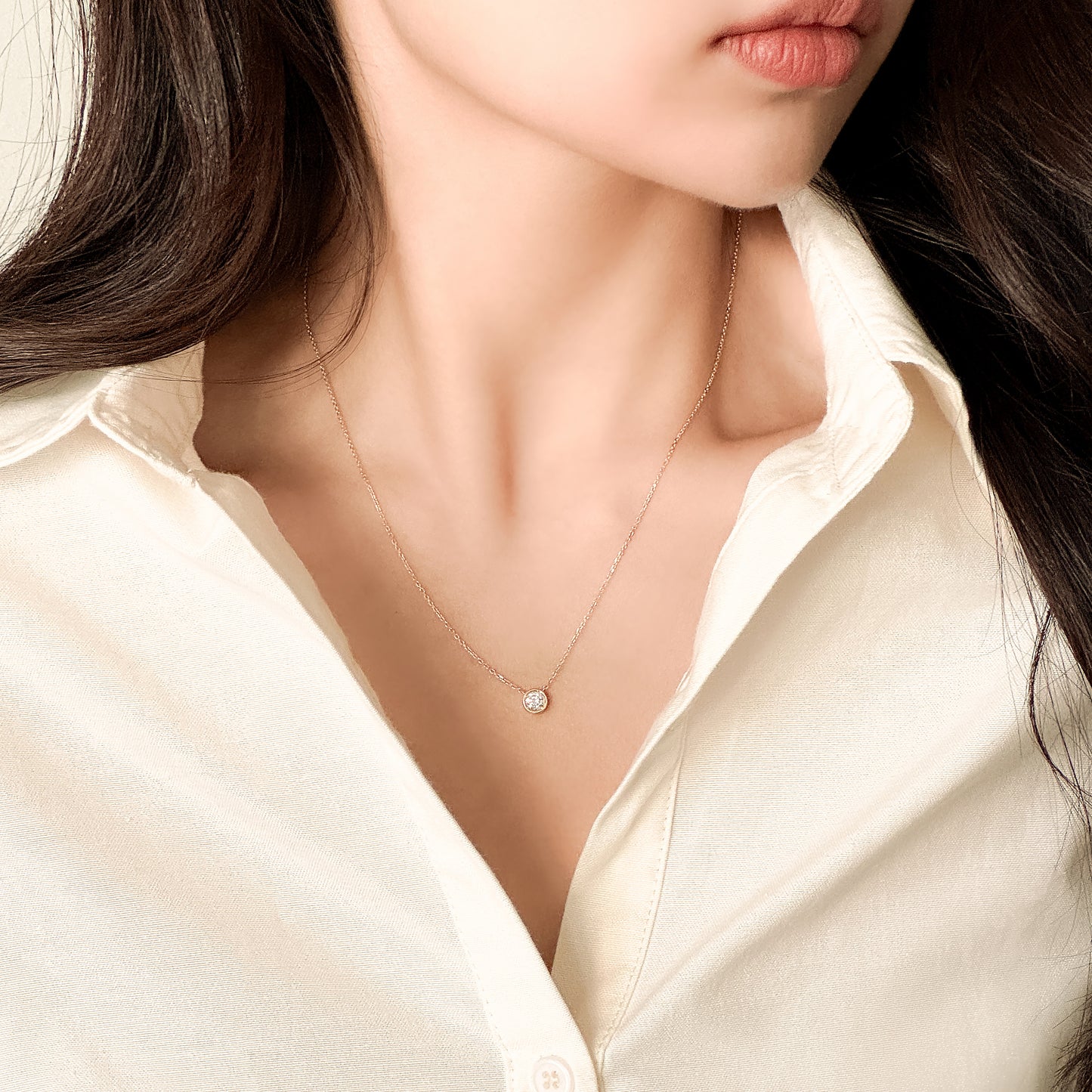 0.3ct Lab Grown Diamond Bezel Necklace