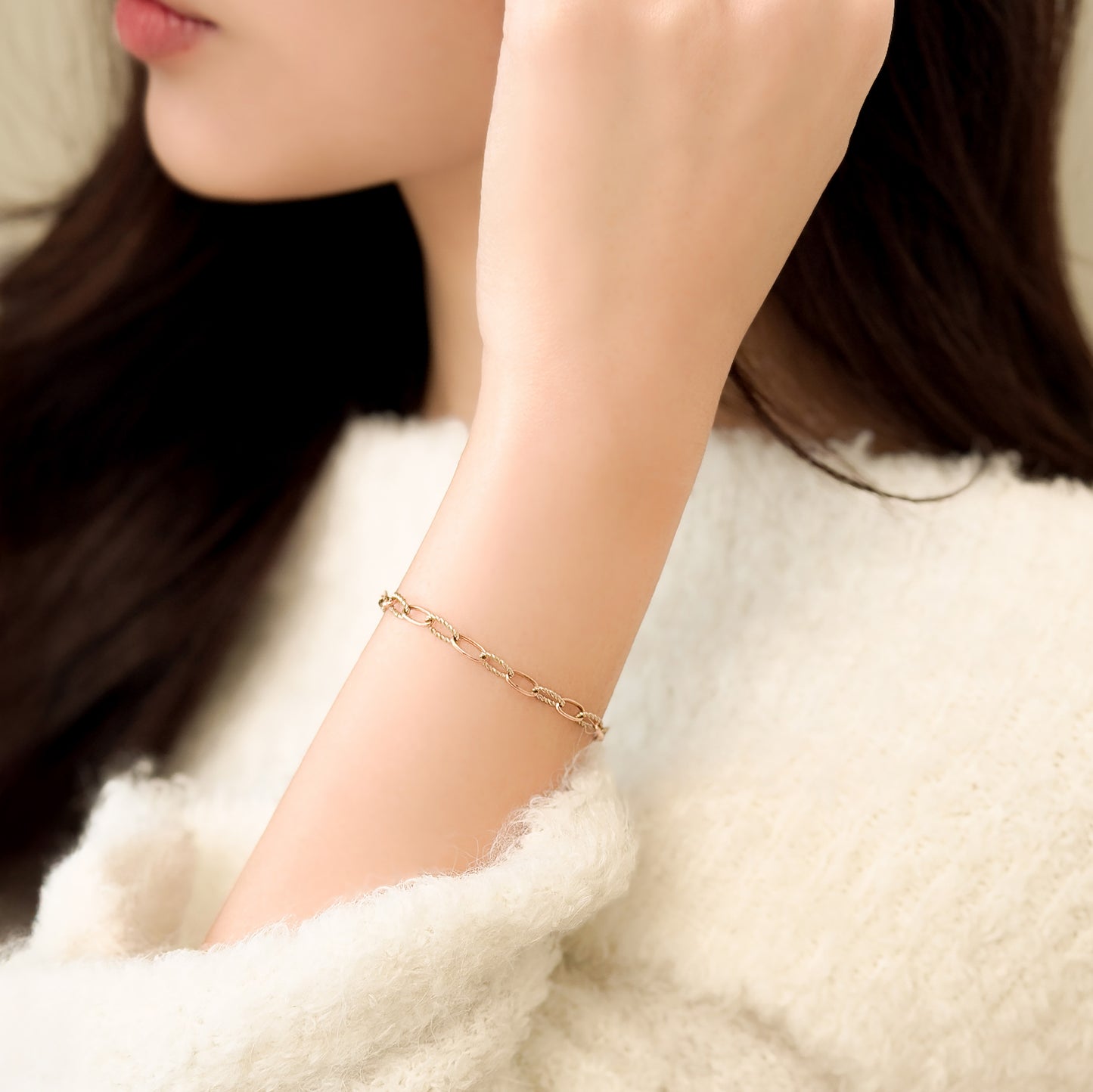 Two-Tone Twist Chain Bracelet