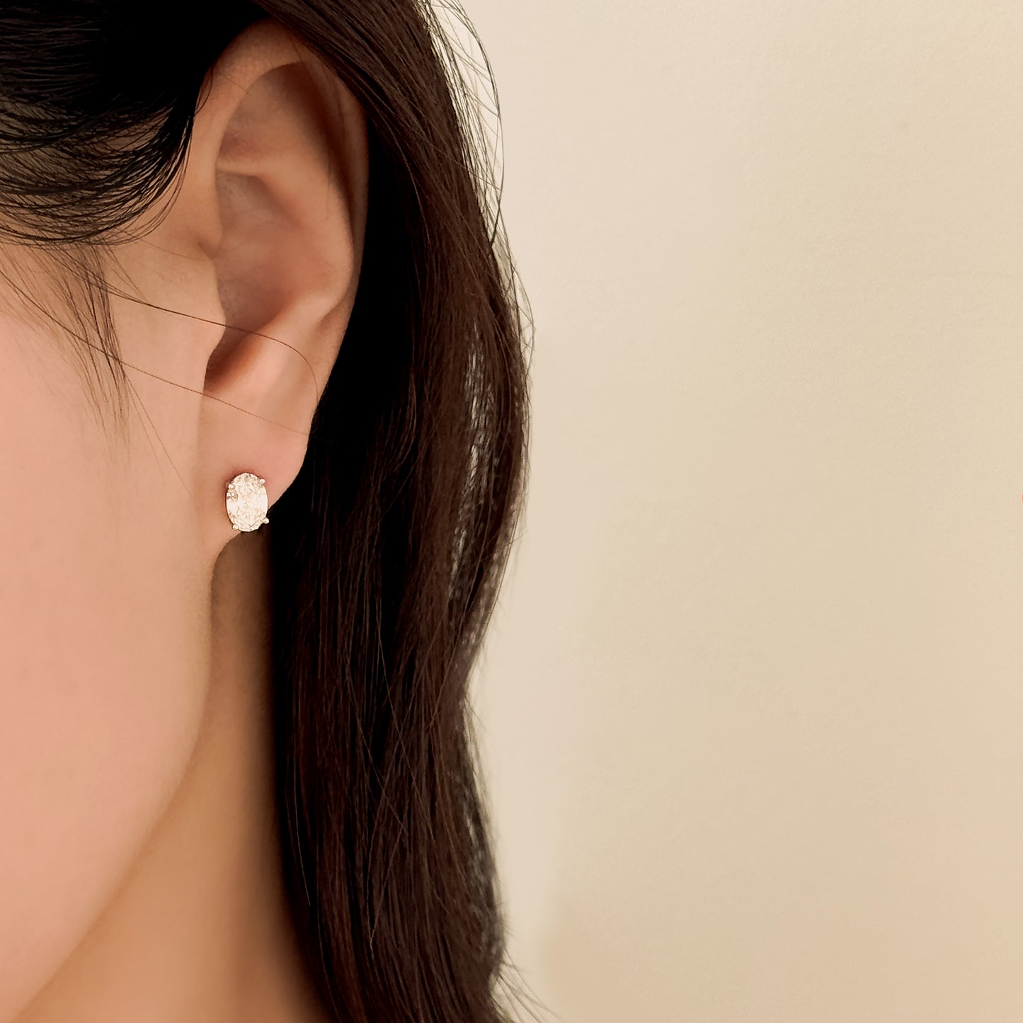 1ct Oval Cut Lab Grown Diamond Stud Earrings