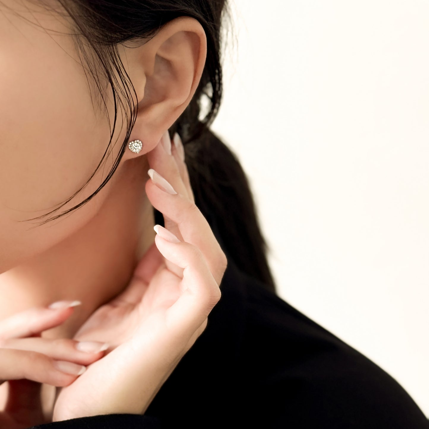 Heart Halo Stud Earrrings