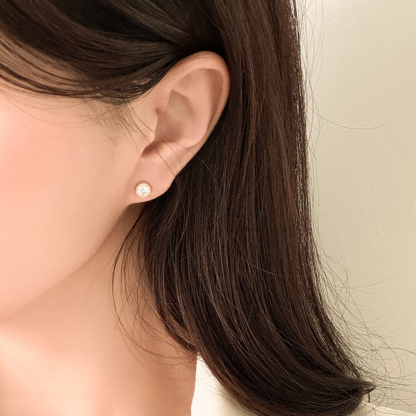 0.3ct Lab Grown Diamond Bezel Stud Earrings