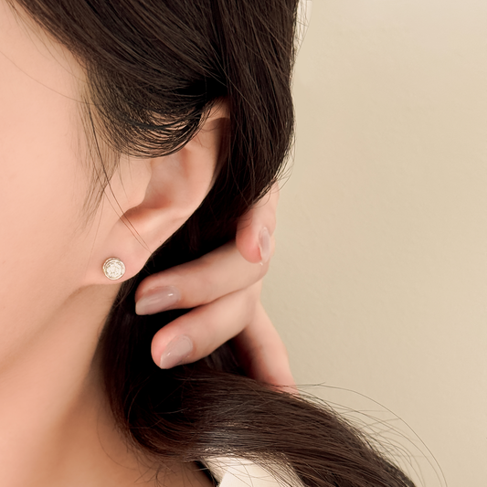 0.3ct Lab Grown Diamond Bezel Side Diamond Stud Earrings