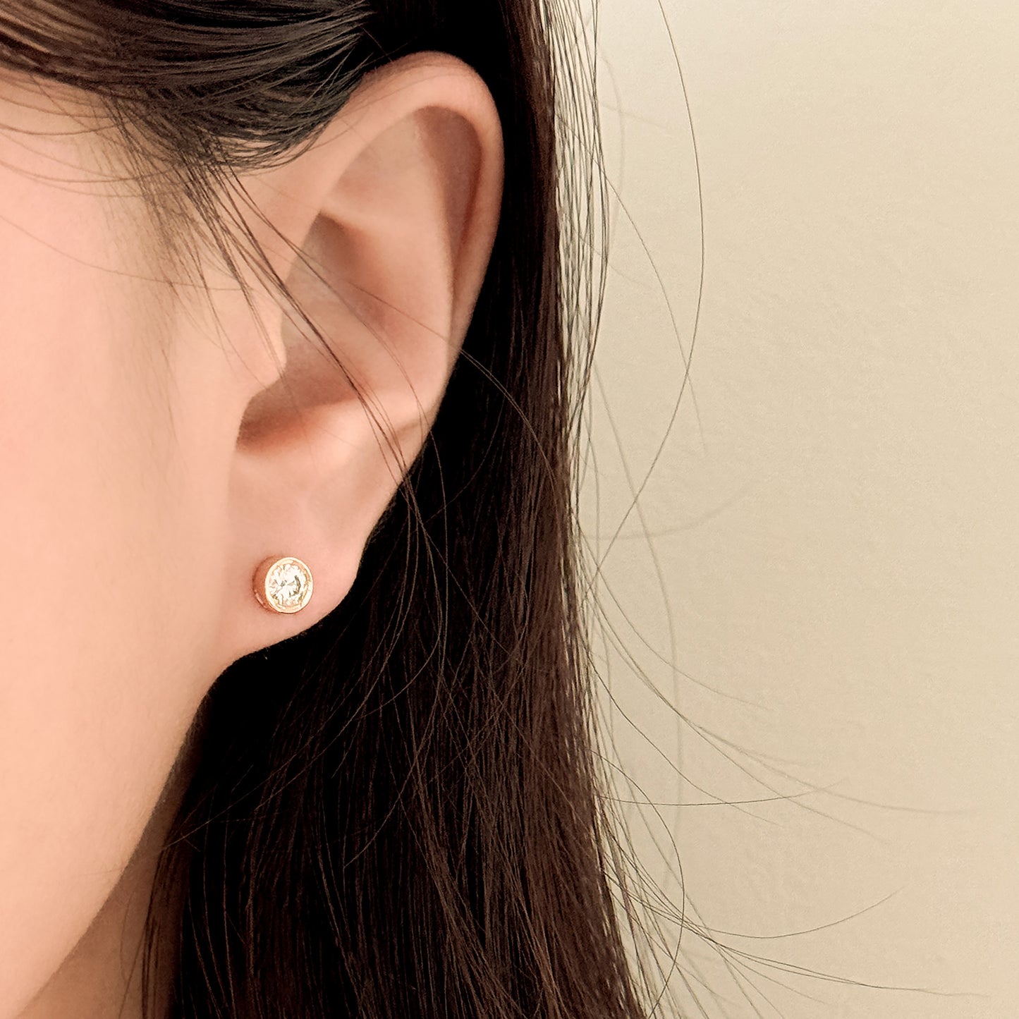 0.3ct Lab Grown Diamond Bezel Stud Earrings