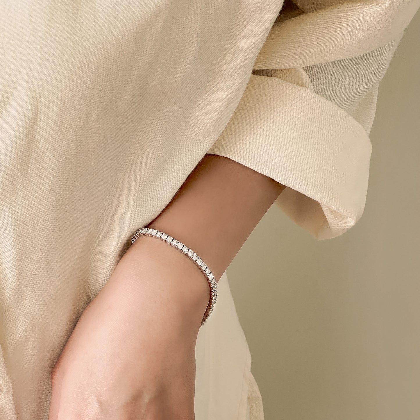 Lab Grown Diamond Tennis Bracelet, 3mm