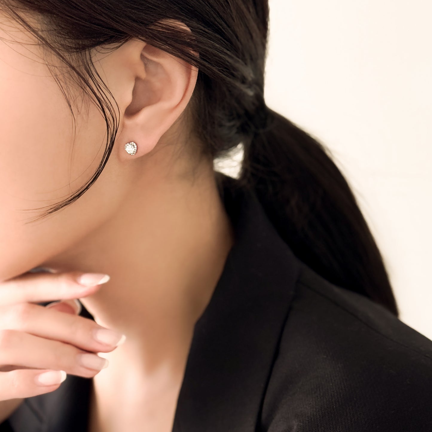 Heart Halo Stud Earrrings