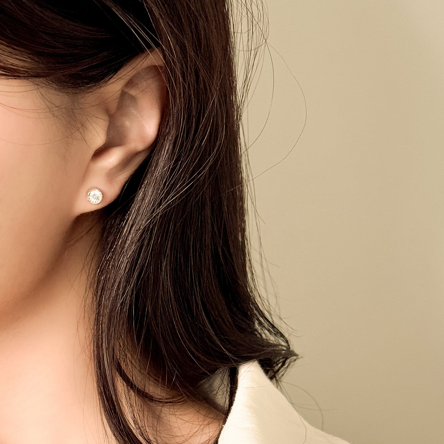 0.3ct Lab Grown Diamond Bezel Stud Earrings