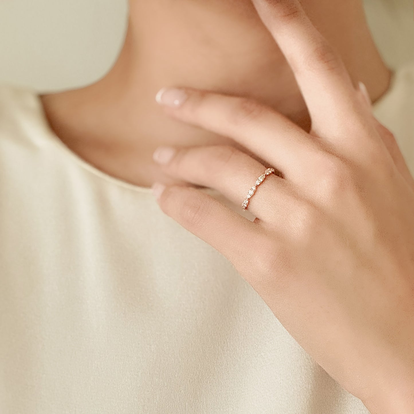 Lab Grown Diamond Marquise Half Eternity Band