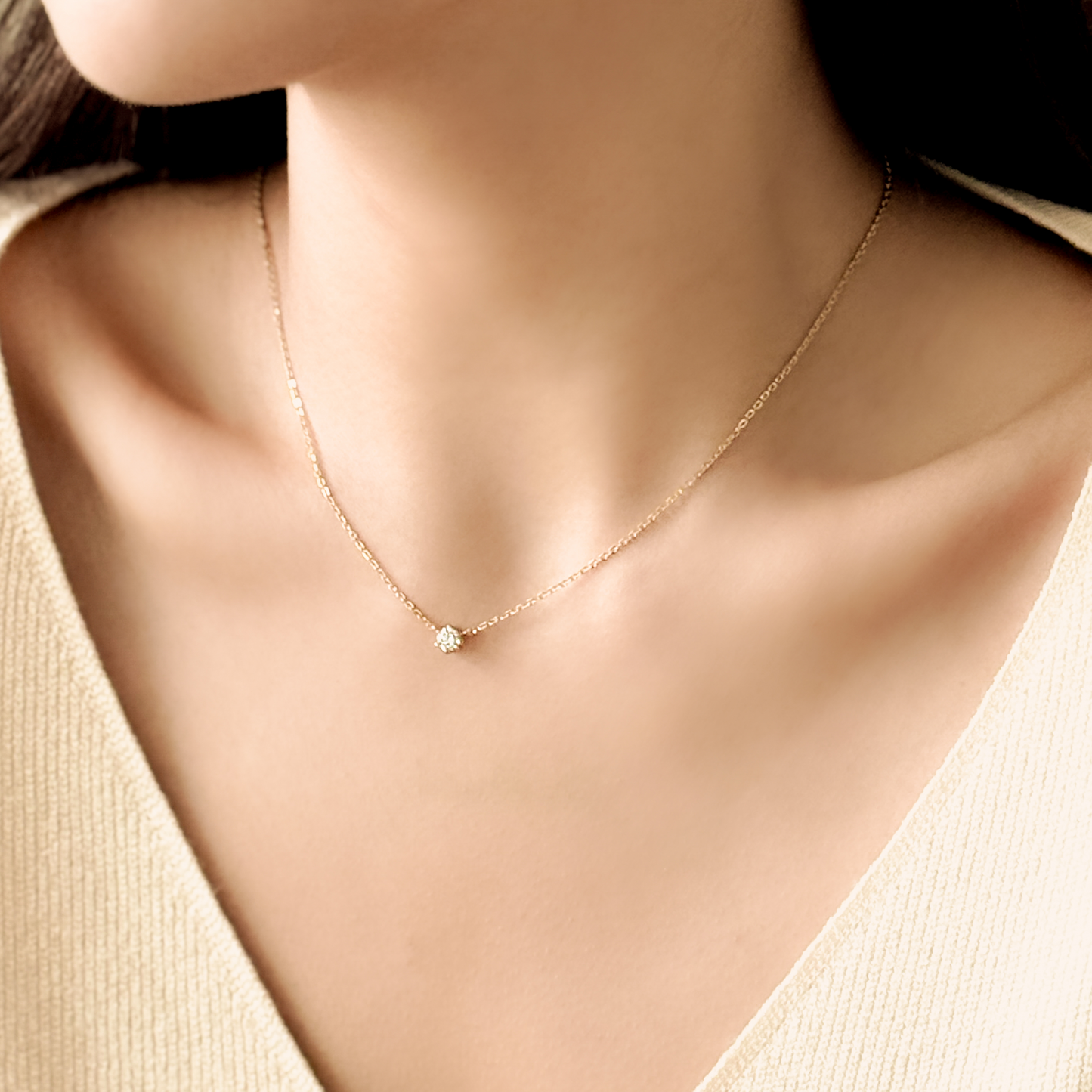 6 Prong Lab Grown Diamond Solitaire Necklace