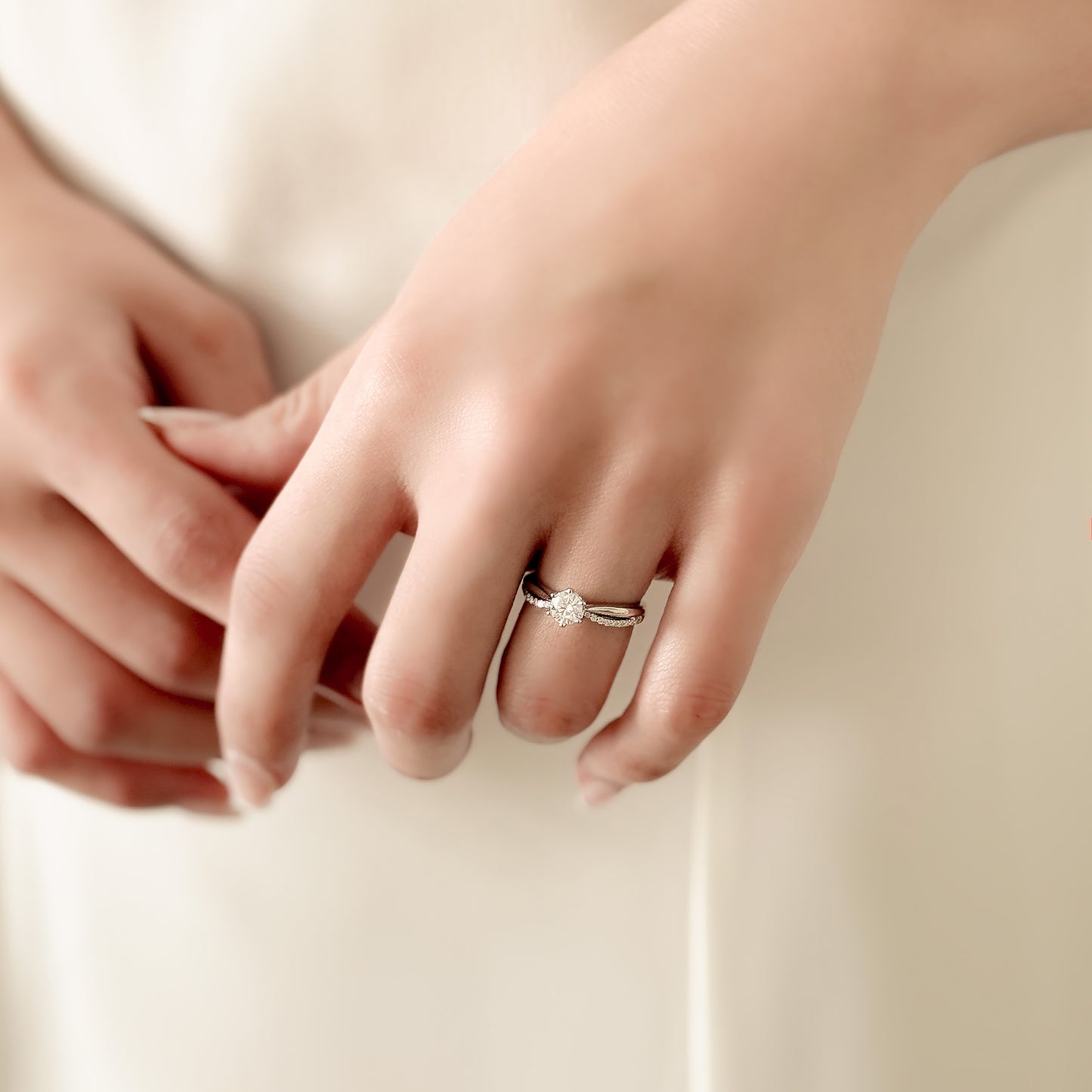 0.5ct Lab Grown Diamond Split Shank Pave Engagement Ring