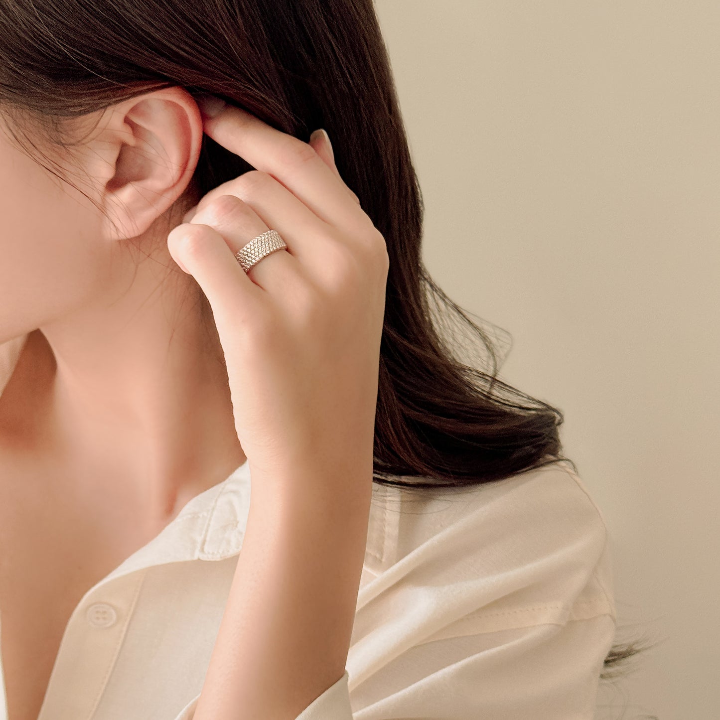 Pavé Diamond Ring, 5 Row