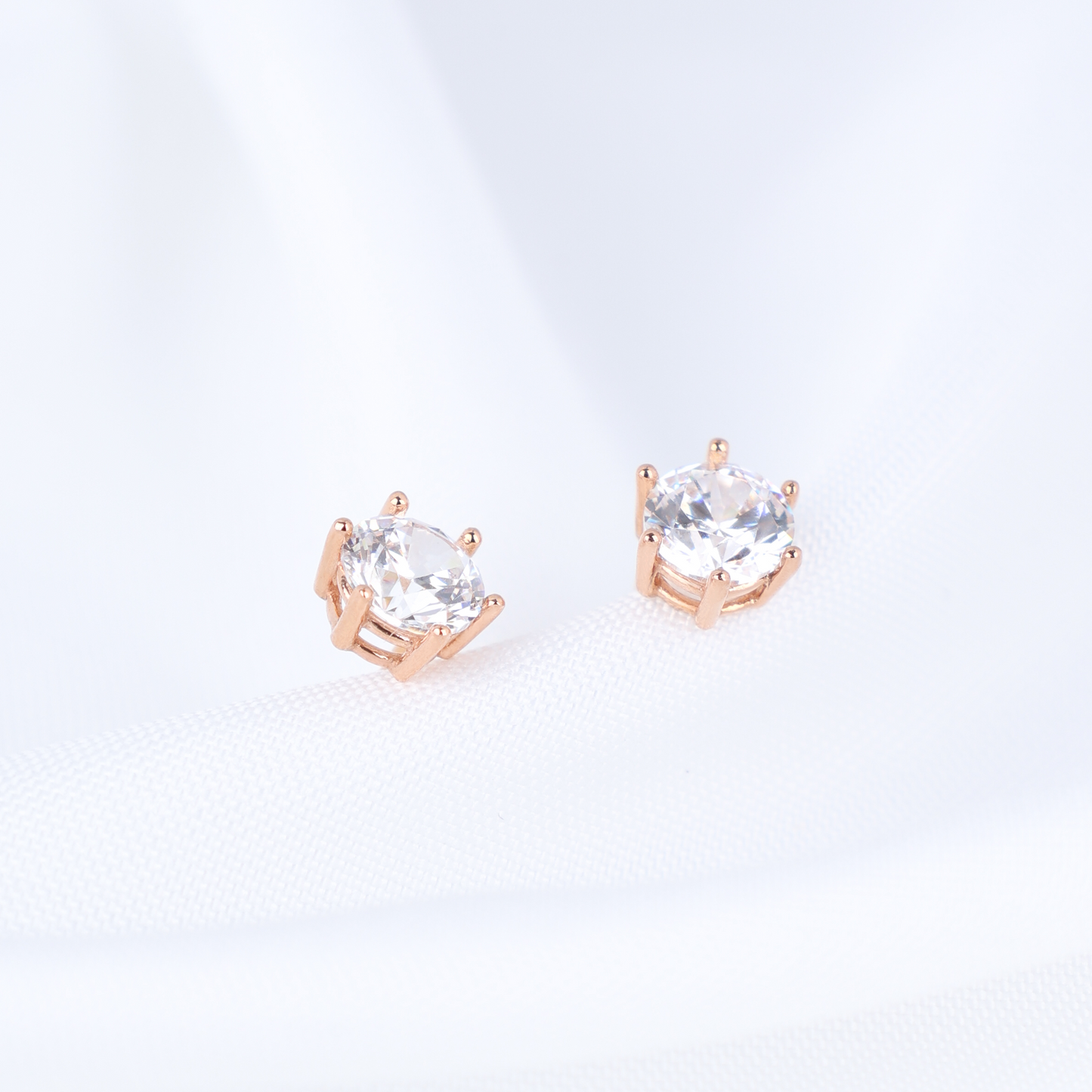 6 Prong Solitaire Stud Earrings