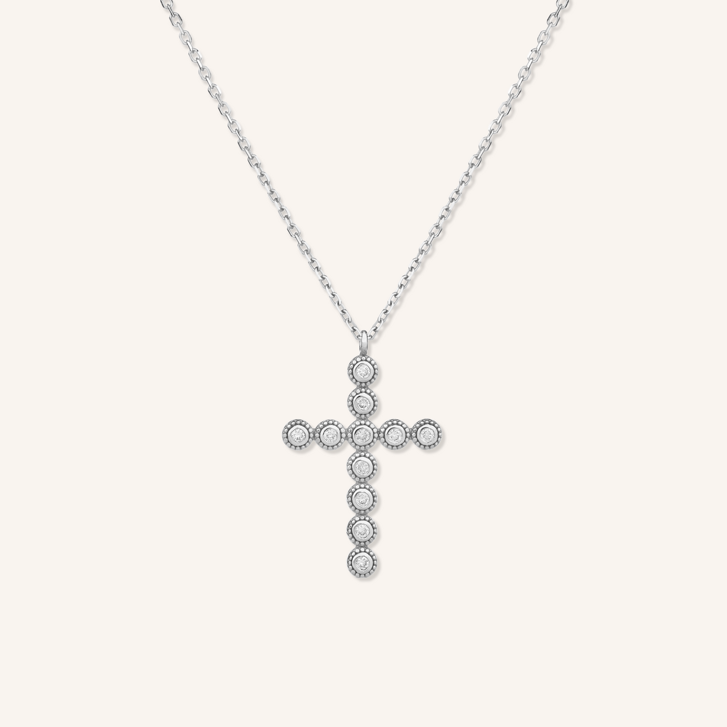 Lab Grown Diamond Bezel Cross Necklace