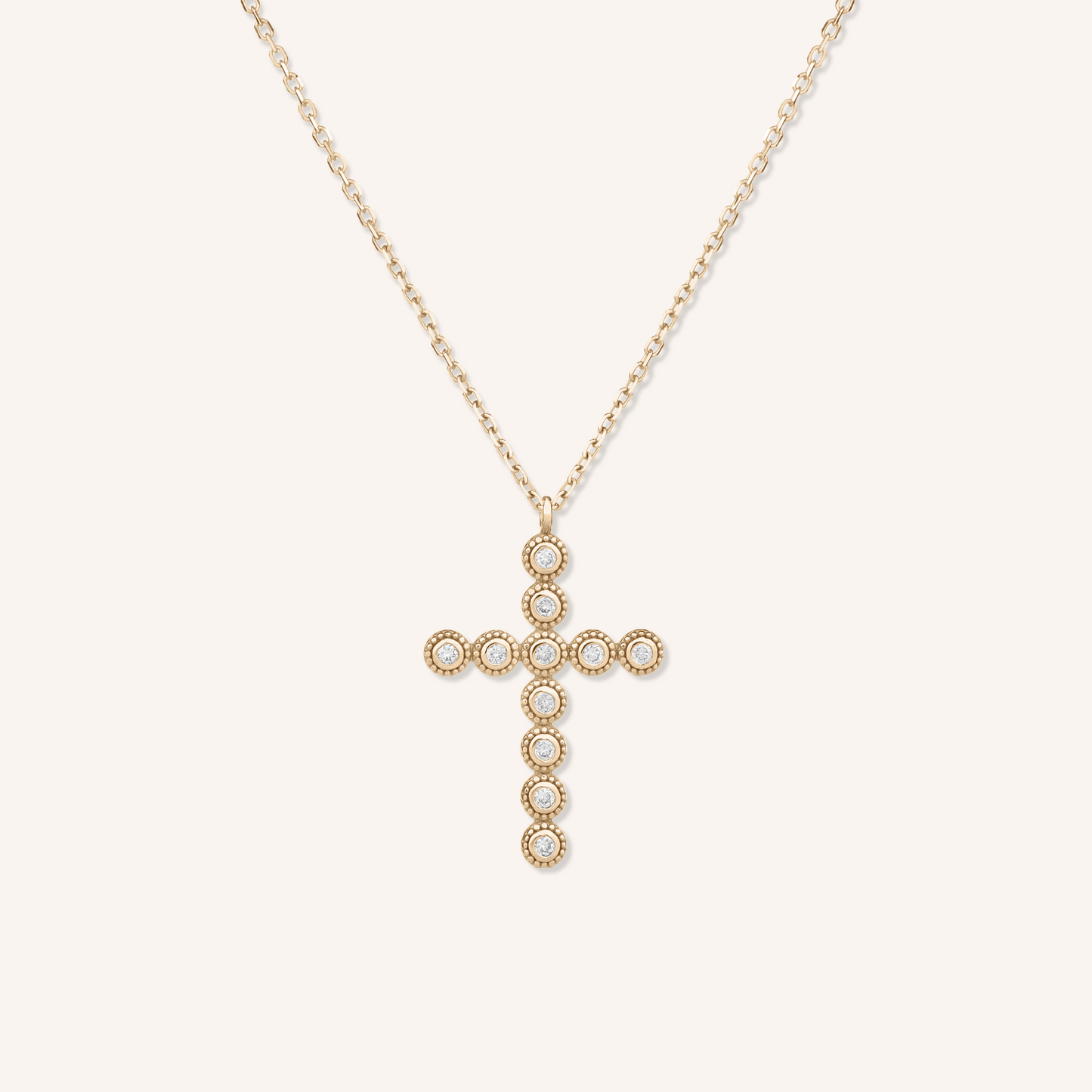 Lab Grown Diamond Bezel Cross Necklace