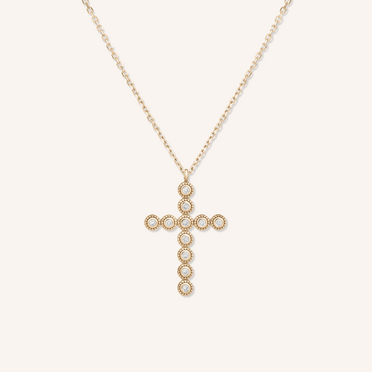 Lab Grown Diamond Bezel Cross Necklace