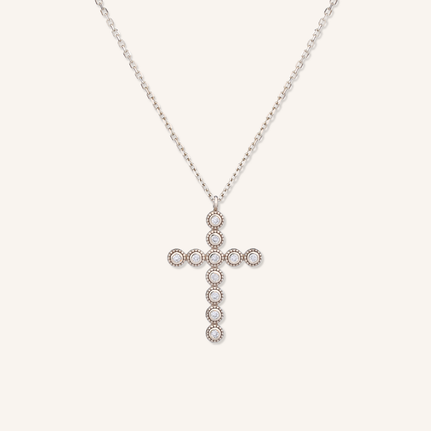 Lab Grown Diamond Bezel Cross Necklace