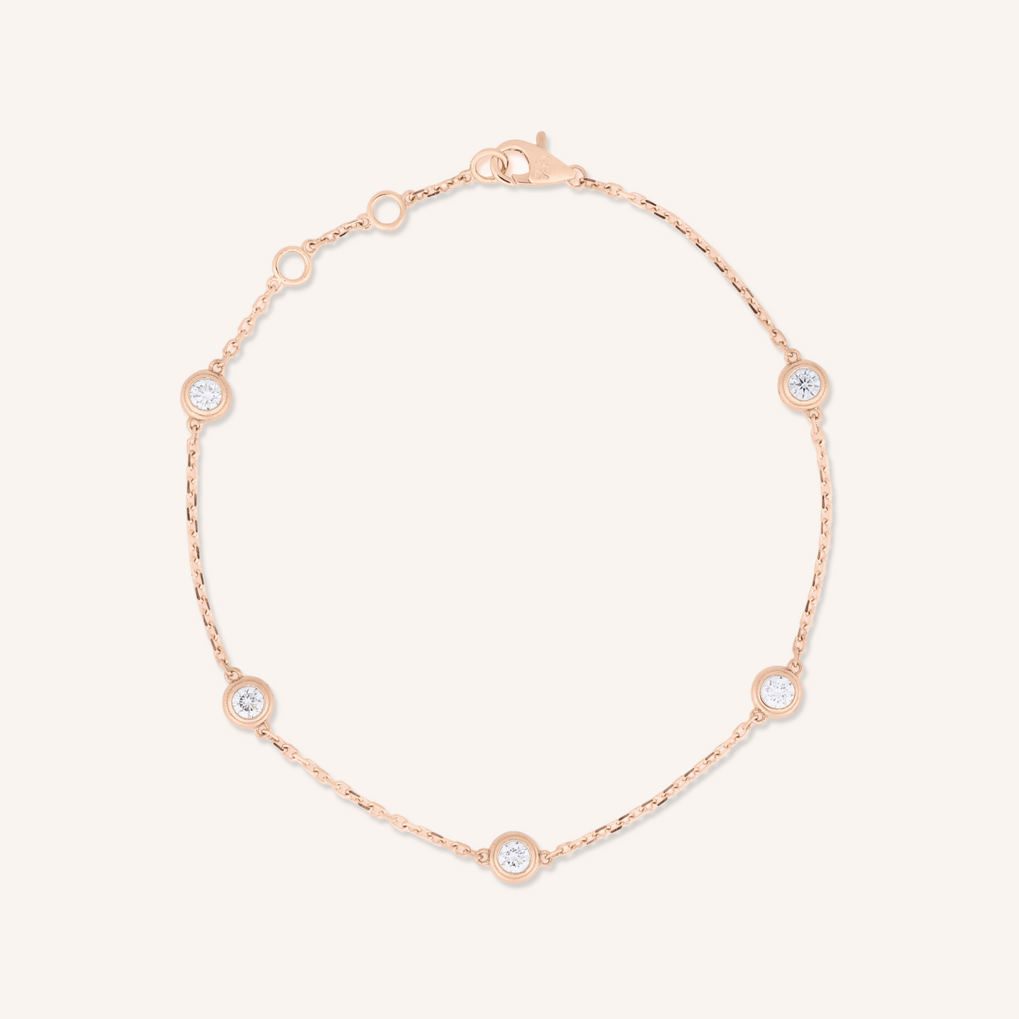 Lab Grown Diamond Bezel Bracelet, 5 Stones