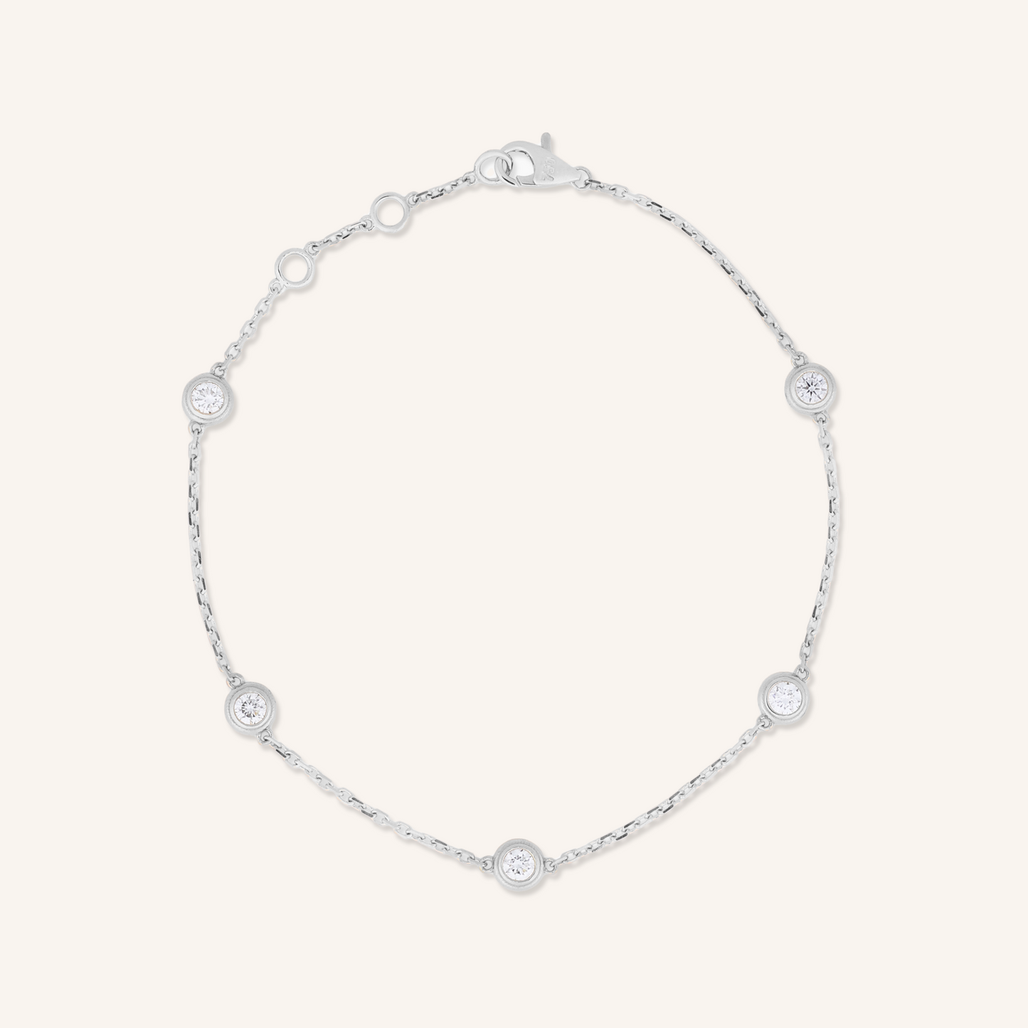 Lab Grown Diamond Bezel Bracelet, 5 Stones