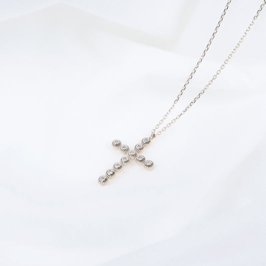Lab Grown Diamond Bezel Cross Necklace