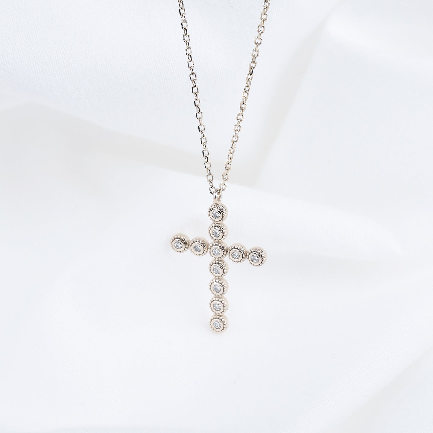 Lab Grown Diamond Bezel Cross Necklace