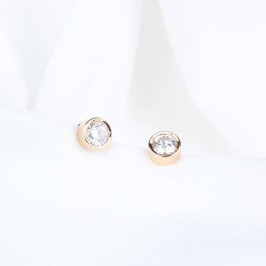 0.3ct Lab Grown Diamond Bezel Stud Earrings