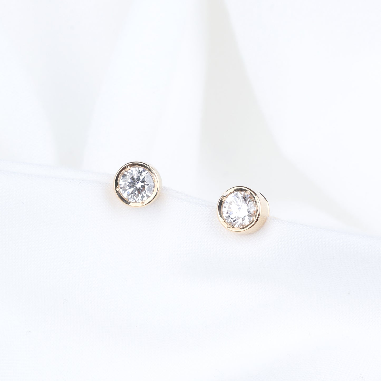 0.3ct Lab Grown Diamond Bezel Stud Earrings