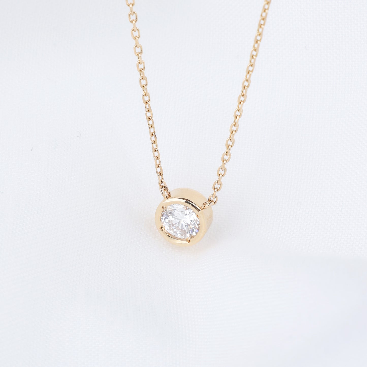 0.3ct Lab Grown Diamond Bezel Necklace