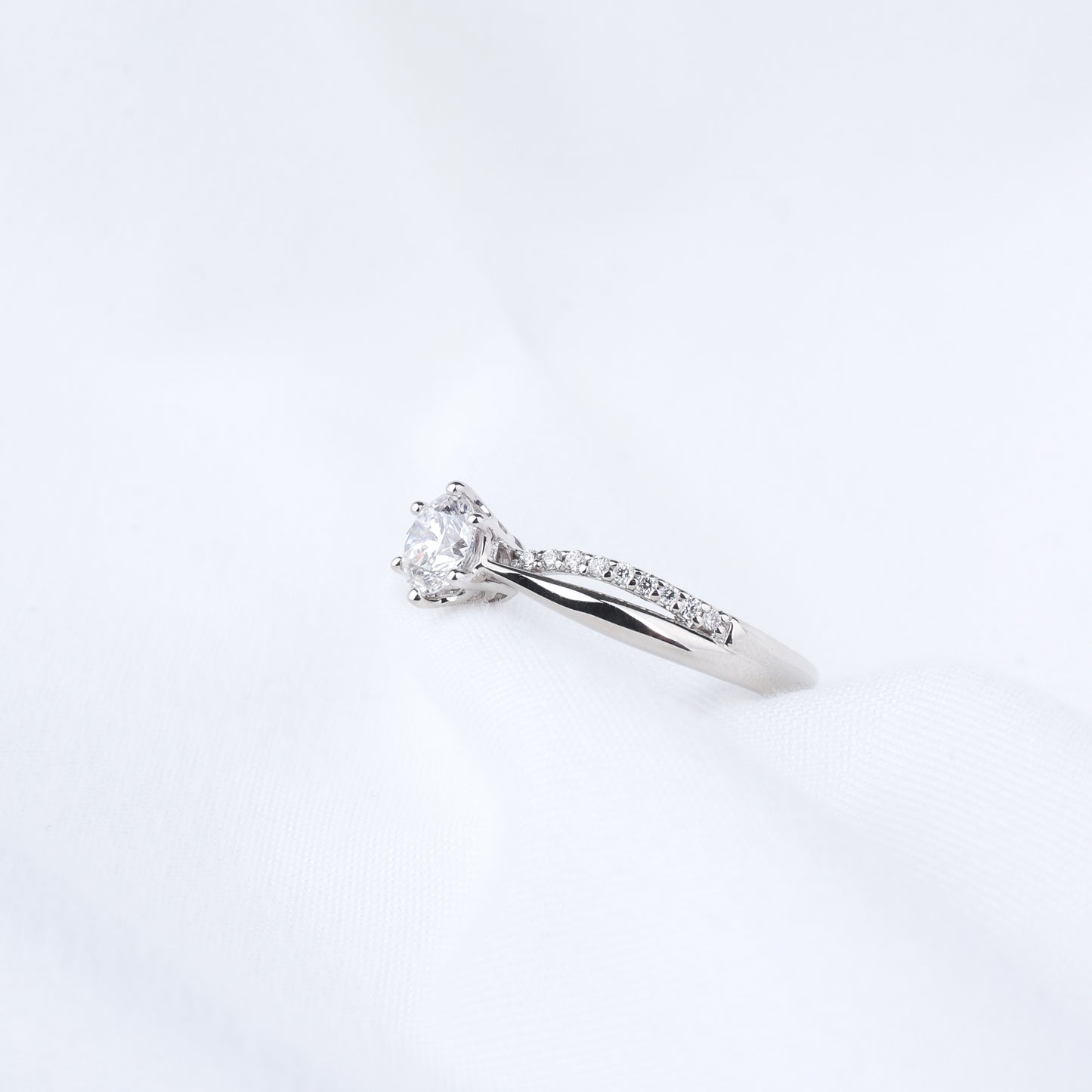 0.5ct Lab Grown Diamond Split Shank Pave Engagement Ring