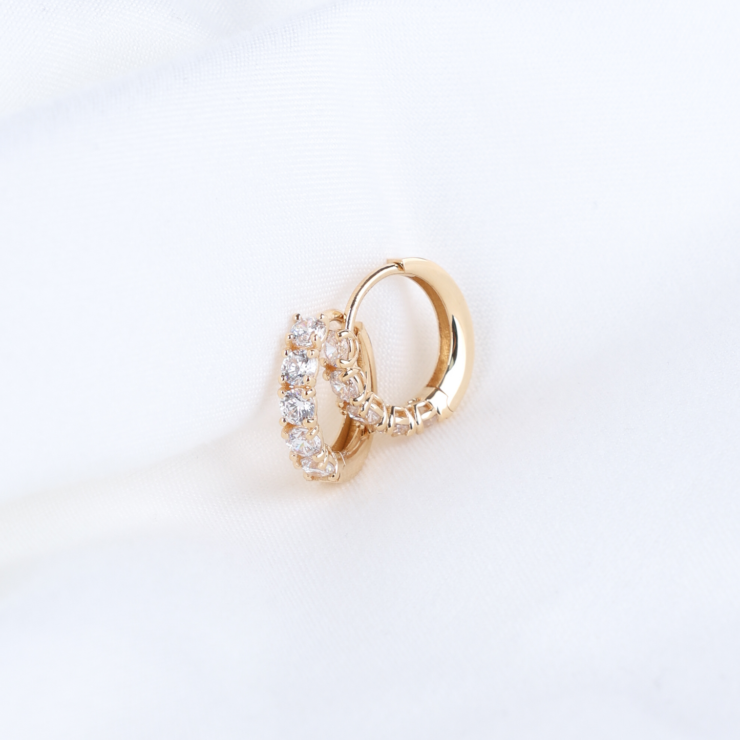 5 Stone Classic Hoop Earrings