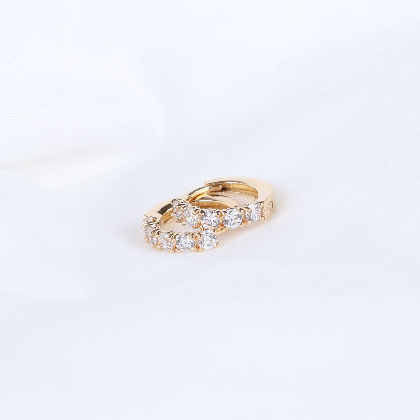 5 Stone Classic Hoop Earrings