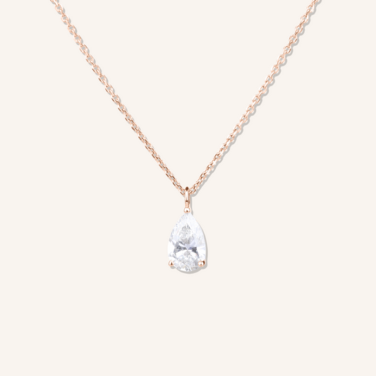 Pear Cut Lab Grown Diamond Solitaire Necklace