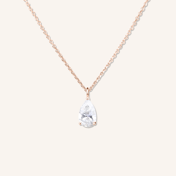 Pear Cut Lab Grown Diamond Solitaire Necklace