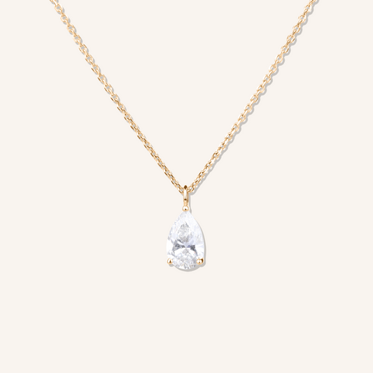 Pear Cut Lab Grown Diamond Solitaire Necklace