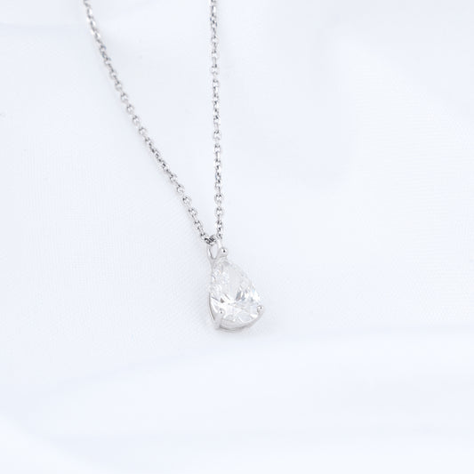 Pear Cut Lab Grown Diamond Solitaire Necklace