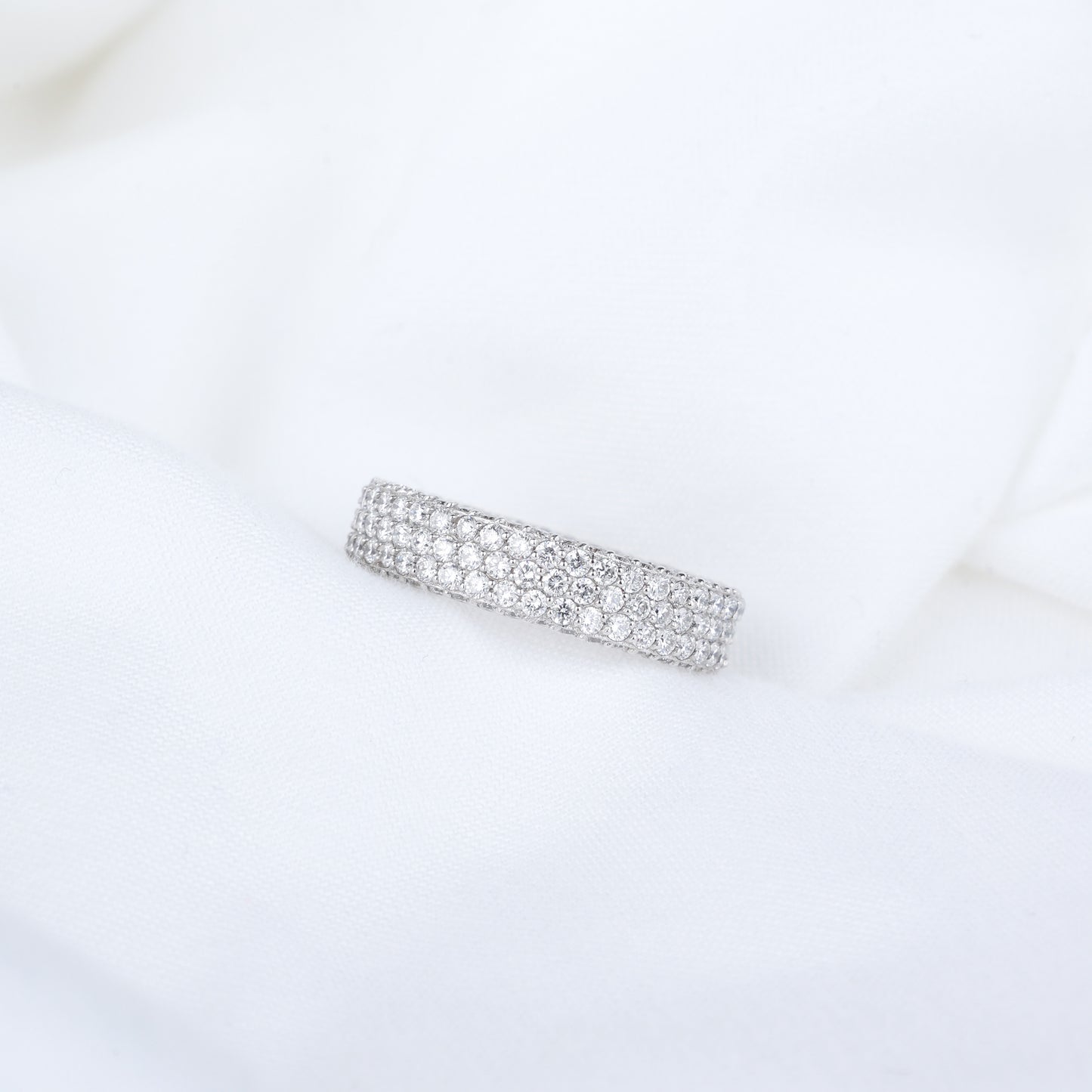 Pavé Diamond Ring, 3 Row